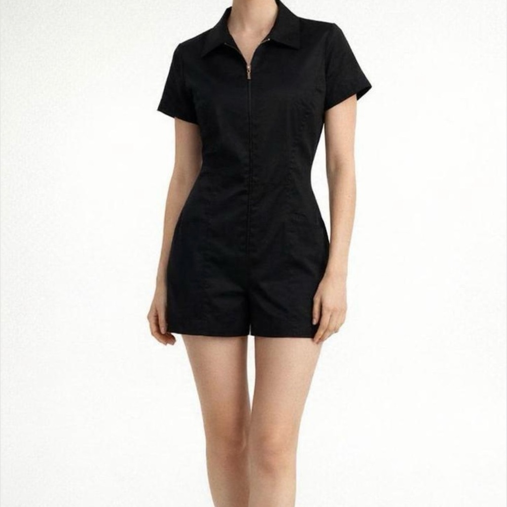 Vintage Y2K Designer Black Shorts Romper Jumpsuit Size 6